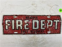 Fort Recovery, Ohio fire department license plate