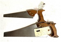 Pair of hand saws: 9" DISSTON & SONS & child's 12
