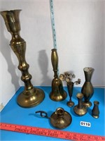 Brass vases large handbell large candlestick