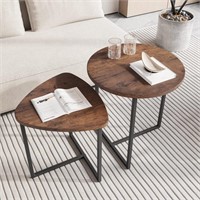 HOJINLINERO Round Coffee Table Set of 2 End