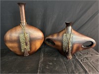 Polyresin Vases with bronze wash finish