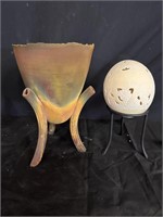 Decor - Carved Ostrich Egg African Art, and Vase
