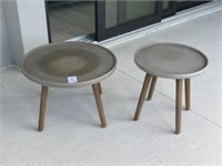 2PC OUTDOOR COFFEE & SIDE TABLES
