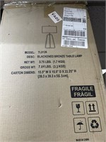 BLACKENED BRONXE TABLE LAMP IN BOX