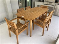 7PC OUTDOOR DINING TABLE & CHAIRS