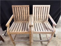 Kingsley Bate Teak bar-height chairs, 2; Res $100