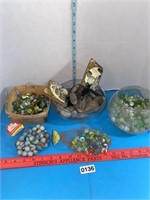 Marbles and river rocks