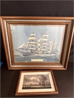 Two paintings of ships