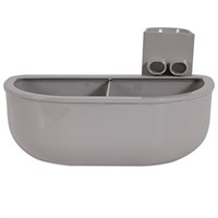 Petmate Double Diner Kennel Bowl, Gray, Small