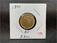 1897 $5 GOLD HALF EAGLE