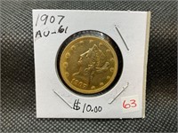 1907 $10 GOLD EAGLE