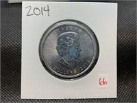 2014 CANADIAN ONE OUNCE SILVER MAPLE LEAF