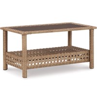 Driftwood resin  wicker table rustic