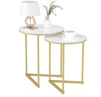 Wisfor Gold Marble Nesting Tables Set of 2