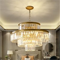 Wansi Shine 12-Light Gold Luxury Crystal Chandelie
