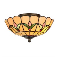 LITFAD Tiffany Stained Glass Style Flush Mount Cei