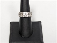 .925 Sterling Round Faceted CZ Engagement Ring Sz