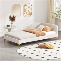 Twin Upholstered Daybed  Wooden  Gold Legs