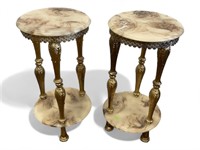 Victorian Style French Side Tables Faux Marble