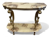Vintage Faux Marble Top French Style  Sofa Table
