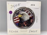 2008 1oz .999 Silv Eagle $1 w/Eagle Sticker