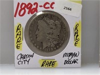 RARE 1892-CC 90% Silver Morgan $1 Dollar
