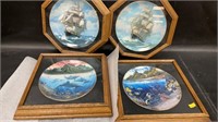 4 Framed Collector Plates