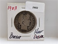 1903 90% Silver Barber Half $1 Dollar