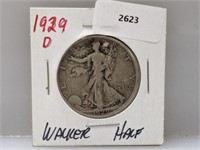 1929-D 90% Silver Walker Half $1 Dollar