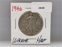 1946 90% Silver Walker Half $1 Dollar