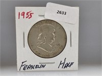 1955 90% Silver Franklin Half $1 Dollar
