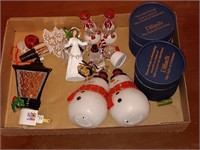 Box of Christmas items.