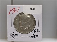 1967 40% Silver JFK Half $1 Dollar