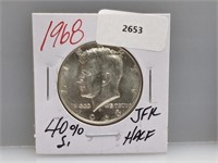 1968 40% Silver JFK Half $1 Dollar