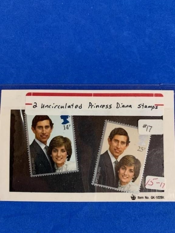 2 Uncirculated Princess Diana stamps