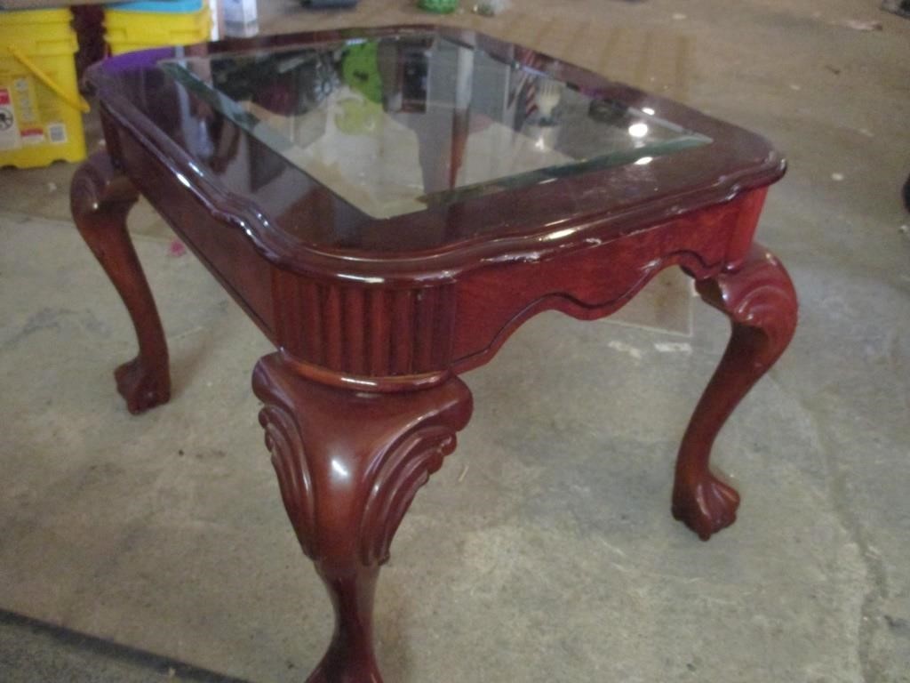 Pretty Glass Top End Table