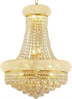 12-Light Gold Crystal Chandelier