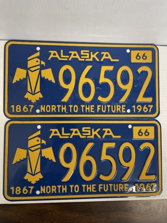 Pair Alaska License Plates