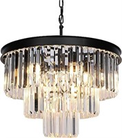 Weesalife Black Crystal Chandeliers for Dining Roo