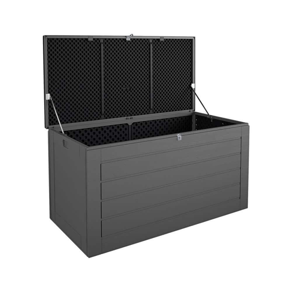 180 Gal. Black/Charcoal Outdoor Deck Box