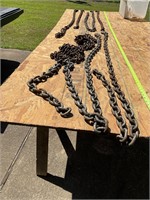 Huge lot assorted chains - some with hooks some no