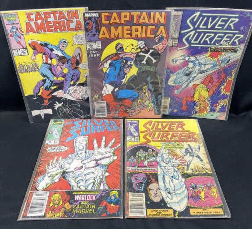 (5) Retro 1980s Captain America & Silver Surfer