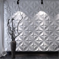 Art3d 3D Wall Panels White  12 Tiles 32 Sq Ft