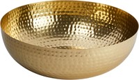Hammered Metal Bowl  Gold  14 - Creative Co-Op