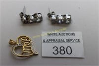 925 Silver Earrings & Heart Pendant