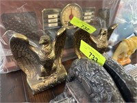 2PC MATCHED BRASS EAGLE BOOKENDS
