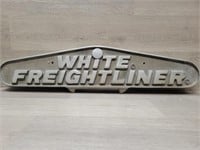 White Freightliner Cast Aluminum Grill Emblem