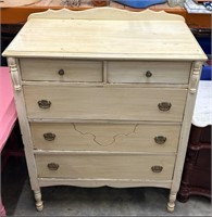 43" Vintage Cream Color Chest of Drawers