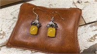 .925 Sterling Silver and Yellow Jade with Topaz
