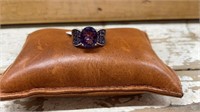 .925 Sterling Silver and Purple Amethyst Ring,